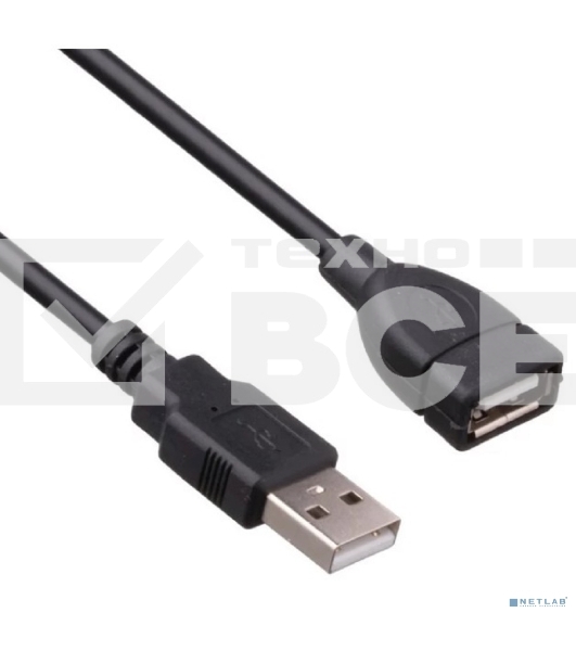Удлинитель USB 2.0 ExeGate EX-CCF-USB2-AMAF-5.0F (Am/Af, позолоченные контакты, ферритовые кольца, 5м)