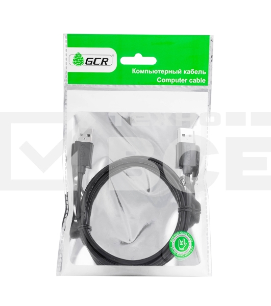Кабель 0.15m USB 2.0, AM/AM, черный, 28/28 AWG, экран, армированный, морозостойкий