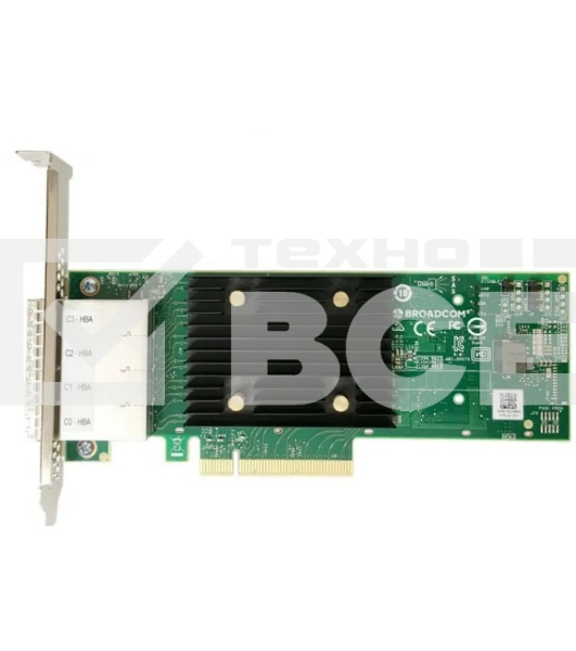 Адаптер SAS 9500-16e SGL (05-50075-00) PCIe Gen4 x8 LP, Tri-Mode SAS/SATA/NVMe 12G HBA, 16port(4*ext SFF8644), 3816 IOC