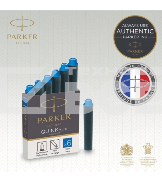 Картридж Parker Quink Z17 Mini (CW1950409) синие чернила для ручек перьевых (6шт)