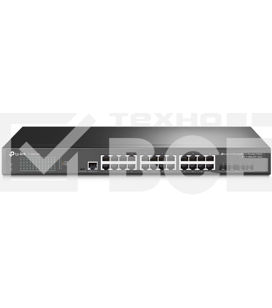 Коммутатор TP-Link JetStream™ 24-port Pure-Gigabit L2+ Managed Switch, 24 10/100/1000Mbps RJ45, 4*10G SFP+ Slots