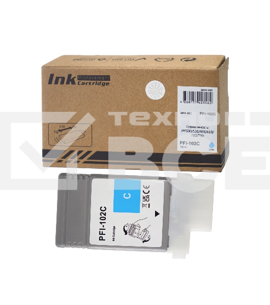 Картридж струйный Sakura 0896B001 (PFI-102C) для Canon, голубой, 130 мл.