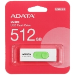 Флешка USB ADATA UV320 (AUV320-512G-RWHGN), 512Gb, USB 3.2 Gen1, R/W 100/30, белый/зеленый, фото6