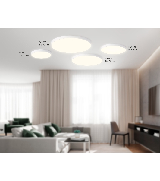 Потолочный светодиодный светильник Ambrella light FV5539 WH белый LED 130W 3000K D800*58 (Без ПДУ)