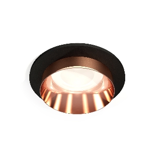 Комплект встраиваемого светильника Ambrella light XC6513025 SBK/PPG черный песок/золото розовое полированное MR16 GU5.3 (C6513, N6135)