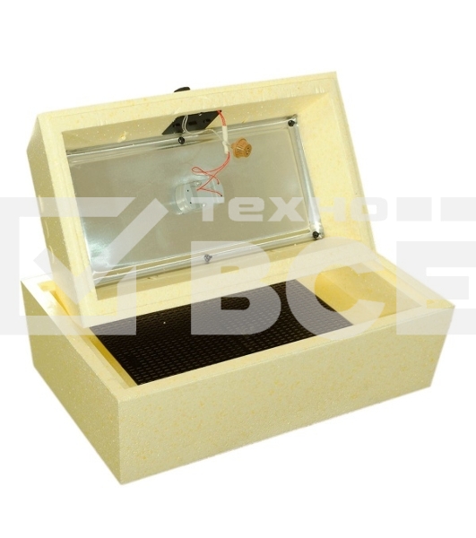 Инкубатор Золушка, 45 яиц, руч.поворот (220В/12В), 25 Вт, возможность питания от энергии горячей воды (80-90*С), от аккумулятора 12 В, с поддоном, 505Х320Х275, масса 2 кг (в 1кубе22шт), в комплекте решеток нет