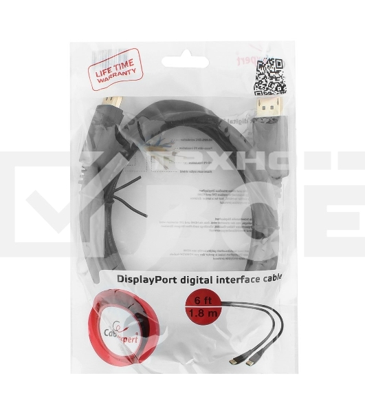Кабель DisplayPort Gembird/Cablexpert CC-DP2-6, v1.2, 1.8м, 20M/20M, черный, экран, пакет