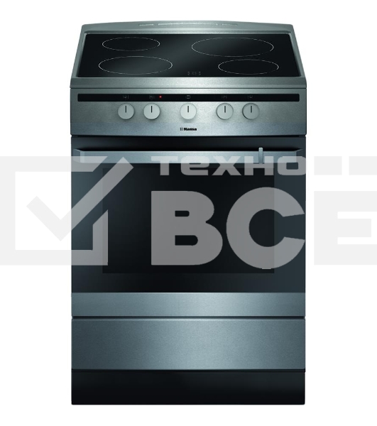 Плита электрическая Hansa FCCX64000 серебристый, конфорок 4 шт, духовка 69 л, 60 см x 85 см x 60 см