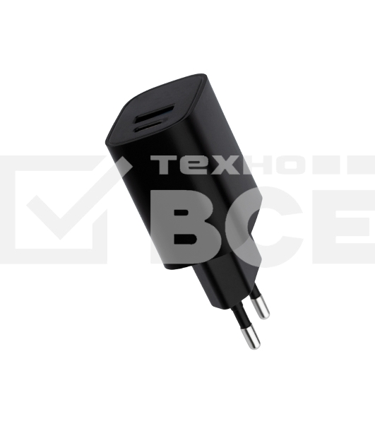 Сетевое зарядное устройство Rexant USB + Type-C, 5V, 2.4 A, черный