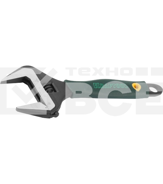 Ручной инструмент KRAFTOOL 27258-15 Ключ разводной Cr-V,фосфатир,эргоном рукоятка из эластомера,увелич зев,угол наклона губок 15град,150мм/6',34мм