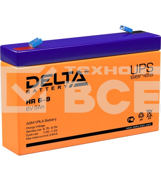 Батарея Delta HR 6-9 (634W) (6V, 9Ah)
