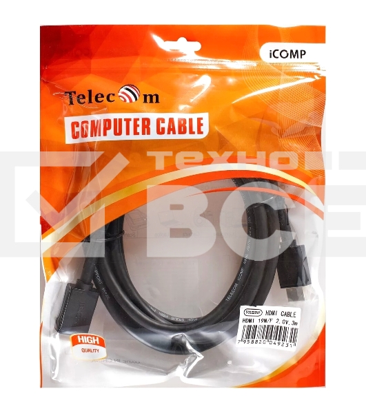Кабель удлинительный HDMI-19M---HDMI-19F ver 2.0, 3m, TELECOM TCG235MF-3M