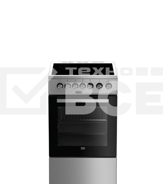 Плита электрическая Beko FSS57100GX серебристый, конфорок 4 шт, духовка 60 л, 50 см x 85 см x 60 см