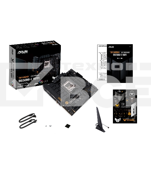 Материнская плата ASUS TUF GAMING B650M-E WIFI, AM5, AMD B650, 4xDDR5, 4xSATA, 2xM.2, 1xPCI-E 4.0 x16, 2xPCI-E x1, 2xDP, 1xHDMI, 1x 2.5Gb LAN, 1xUSB-A 3.2 Gen 2, 2xUSB-A 3.2 Gen 1, 4xUSB 2.0, 1xUSB-C 3.2 Gen 2, 3x3.5 мм, 7.1, Micro-ATX
