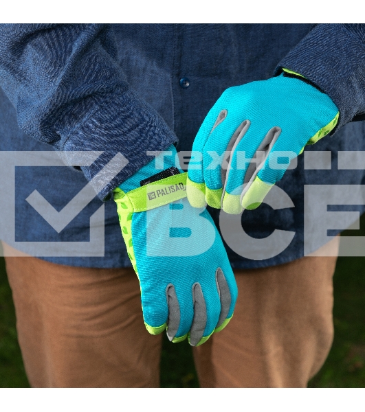 Перчатки садовые на липучке, силиконовое нанесение, размер 8, Luxe Palisad