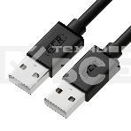Кабель 0.15m USB 2.0, AM/AM, черный, 28/28 AWG, экран, армированный, морозостойкий, фото2
