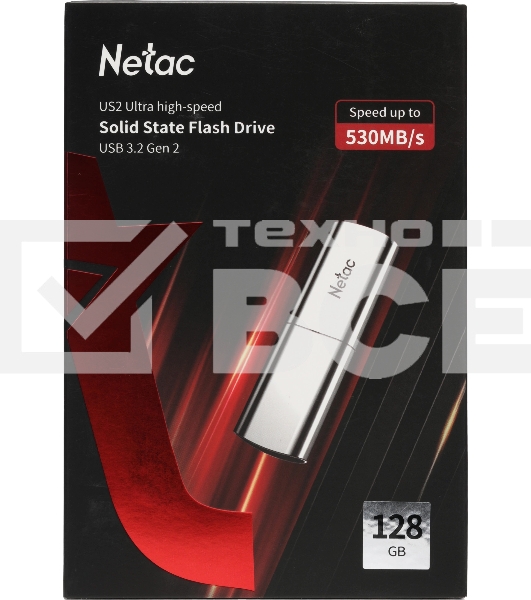 Флеш диск Netac US2 USB3.2 Solid State Flash Drive 128GB,up to 530MB/450MB/s