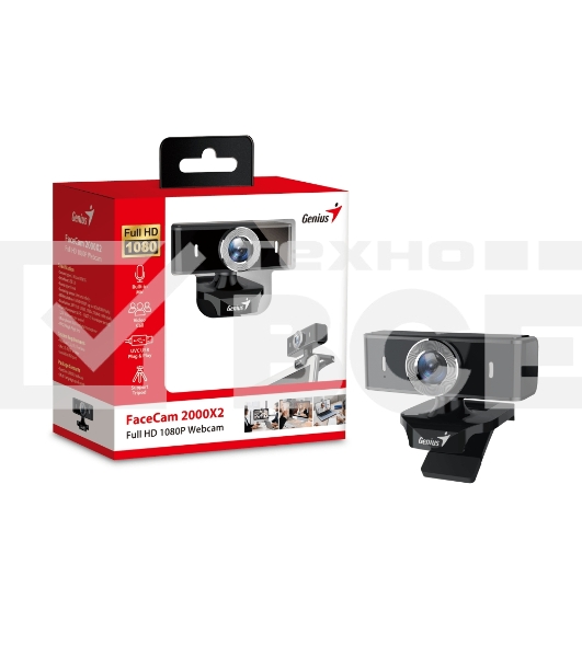 Камера Genius FaceCam 2000X2, microphone, USB 2.0, FULL HD, manual focus, CMOS, 2 MP, color: black