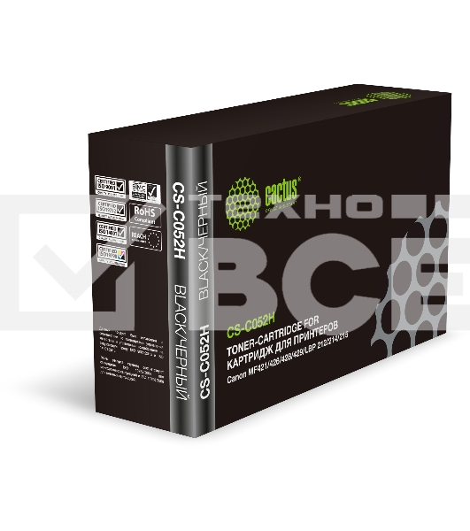 Картридж лазерный Cactus CS-C052H черный (9200 стр.) для Canon MF421/426/428/429; LBP 212/214/215