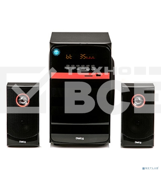 Колонки Dialog Progressive AP-240B BLACK - акустические колонки 2.1, 50W+2*10W RMS, Bluetooth, USB+SD reader