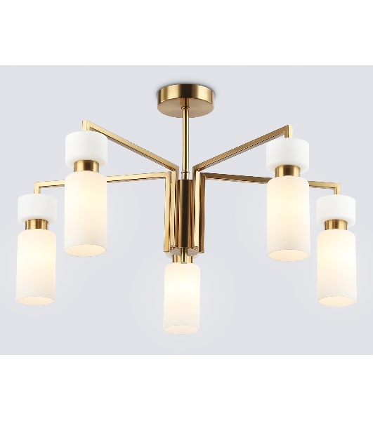 Люстра Ambrella light LH56124/5 BS/FR латунь/белый матовый E14*5 max 40W D605*350