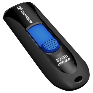 Флешка USB Transcend Jetflash 790 (TS32GJF790K), 32Gb, USB 3.0, R/W 70/25, черный/синий