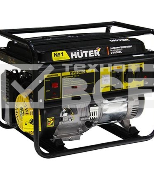 Электрогенератор бензиновый Huter DY8000L, 6.5 кВт, 91 дБ, 69.8 кг