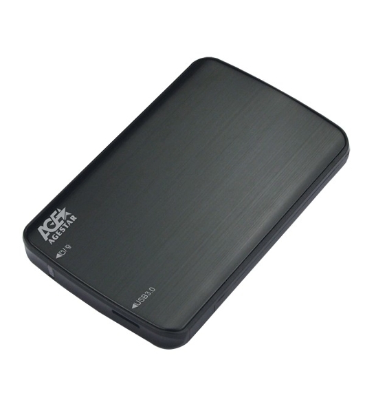 Внешний корпус для HDD/SSD AgeStar 3UB2A12 SATA пластик/алюминий черный 2.5'
