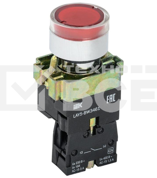 Кнопка LAY5-BW3461 с подсв. красн. 1з ИЭК BBT50-BW-K04