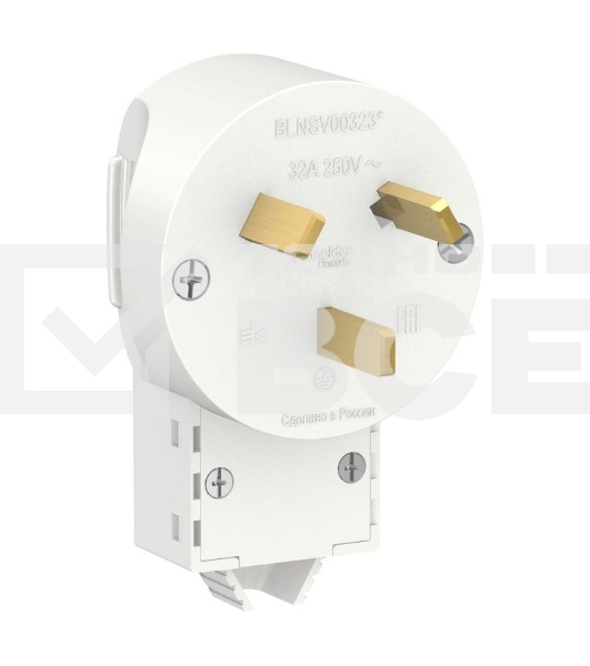 Вилка силовая СП BLANCA 2P+N 32А 250В бел. SchE BLNSV003231