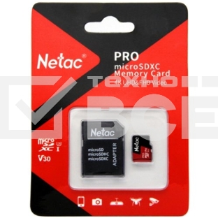 Флеш карта MicroSD card Netac P500 Extreme Pro 32GB, retail version w/SD adapter