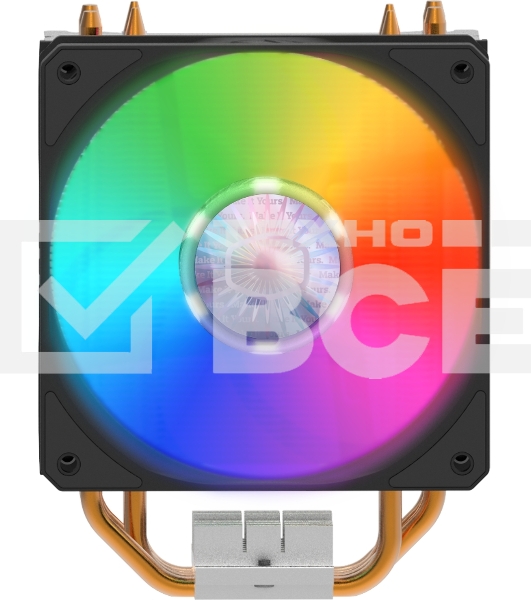 Кулер для процессора Cooler Master Hyper 212 ARGB черный, 120 мм, алюминий/медь, 1800 об/мин, 27 дБ, 4 pin, 150 Вт, 157 мм