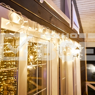 Гирлянда Айсикл (Бахрома) светодиодная 5х0,7 м, 152 LED, белый провод каучук, теплое белое свечение NEON-NIGHT