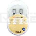 Кабель видео LAZSO WH-111-B HDMI (m)/HDMI (m) 1м. позолоченные контакты черный, фото4