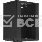 Шкаф настенный Next, 18U 550x600, стеклянная дверь, черный, фото2