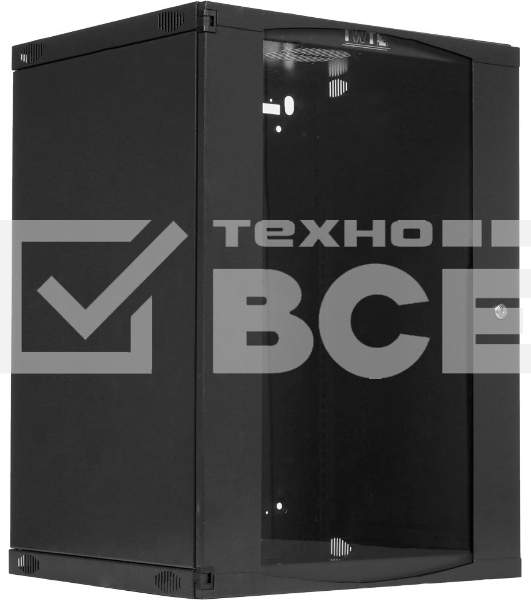 Шкаф настенный Next, 18U 550x600, стеклянная дверь, черный