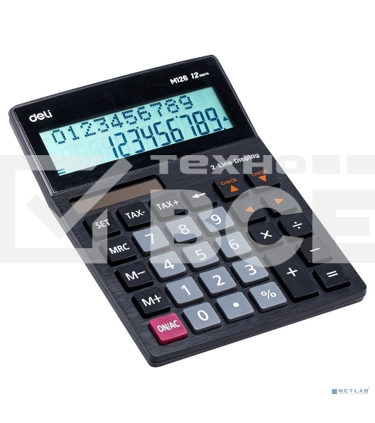 Калькулятор настольный Deli EM126 черный 12-разр.