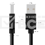 Кабель 0.15m USB 2.0, AM/AM, черный, 28/28 AWG, экран, армированный, морозостойкий, фото 1