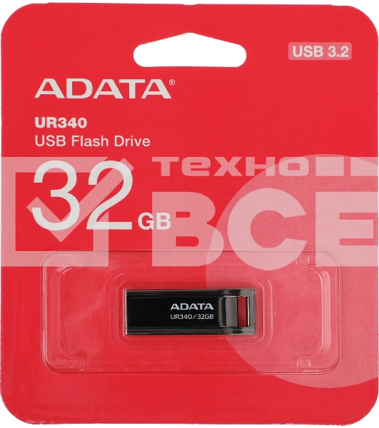 Флеш диск A-Data 32Gb UR340 AROY-UR340-32GBK USB3.2 черный