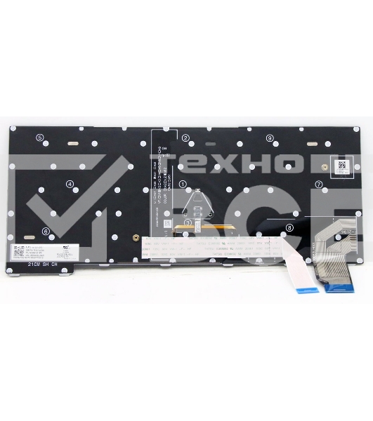 Клавиатура для ноутбука Lenovo ThinkPad X13 Gen 2 черная с подсветкой