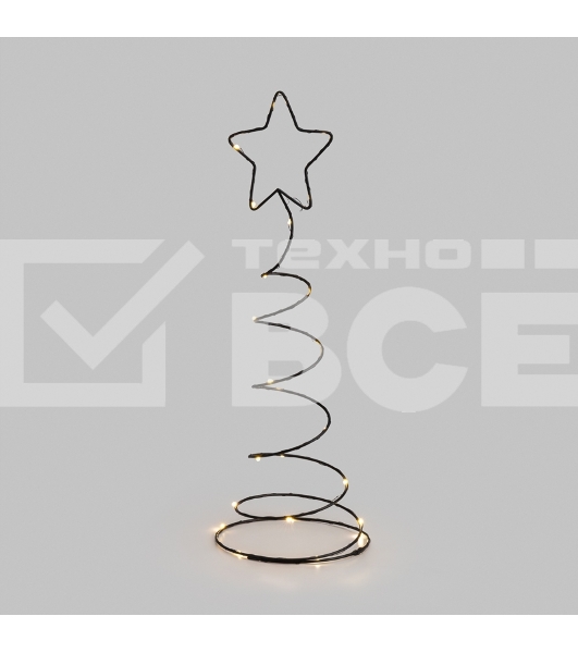 Металлическая 3D-фигура Neon-night Елочка 45 см, цвет свечения теплый белый, питание 3хАА (не в комплекте)