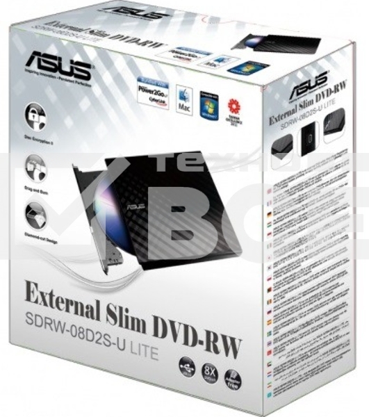 Оптический привод внешний DVD-RW Asus SDRW-08D2S-U белый USB внешний RTL