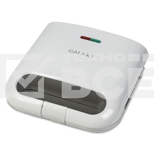 Сэндвич-тостер Galaxy Line GL 2962, белый, с несъемными пластинами, 800 Вт, индикаторы нагрева и сети, антипригарное покрытие рабочей поверхности, теплоизолированный корпус, прорезиненные ножки, препятствующие скольжению