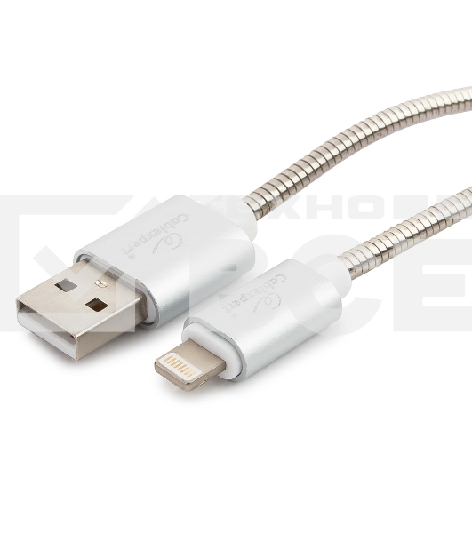 Кабель Cablexpert для Apple CC-G-APUSB02S-0.5M, AM/Lightning, серия Gold, длина 0.5м, серебро, блистер