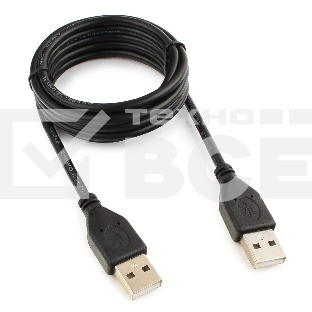 Кабель USB 2.0 Pro Cablexpert CCP-USB2-AMAM-6, AM/AM, 1.8м, экран, черный, пакет