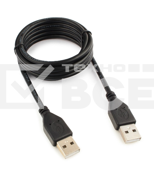 Кабель USB 2.0 Pro Cablexpert CCP-USB2-AMAM-6, AM/AM, 1.8м, экран, черный, пакет