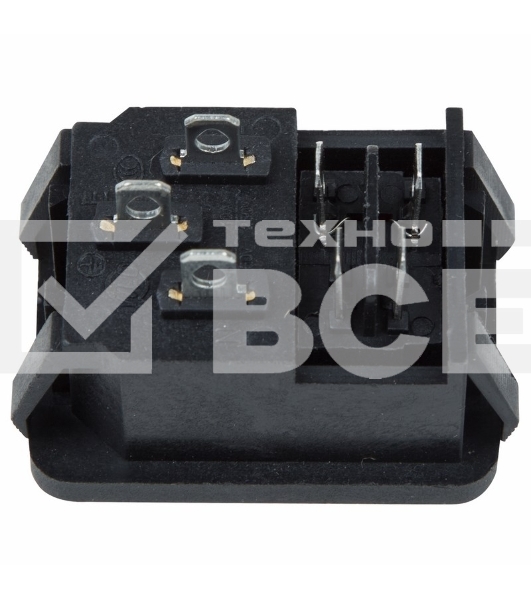 Выключатель клавишный 250V 10А (4с) ON-OFF красный с подсветкой и штекером C14 3PIN Rexant