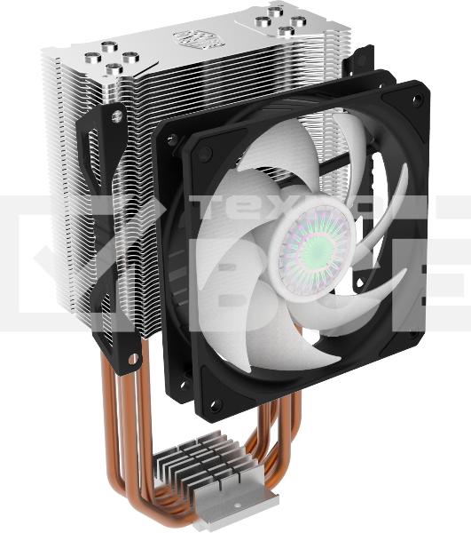 Кулер для процессора Cooler Master Hyper 212 ARGB черный, 120 мм, алюминий/медь, 1800 об/мин, 27 дБ, 4 pin, 150 Вт, 157 мм