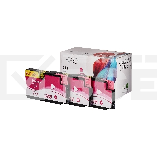 Набор струйных картриджей Sakura CZ135A (№711 Magenta 3-pack) для HP, пурпурный, 26 мл.