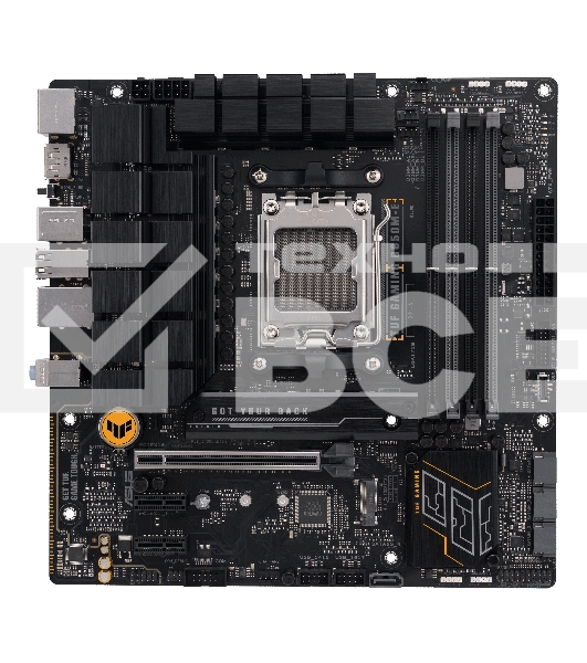 Материнская плата ASUS TUF GAMING B650M-E, AM5, AMD B650, 4xDDR5, 4xSATA, 2xM.2, 1xPCIe 4.0 x16, 2xPCIe x1, 2xDP, 1xHDMI, 1x 2.5Gb LAN, 1xUSB-A 3.2 Gen 2, 2xUSB-A 3.2 Gen 1, 4xUSB 2.0, 1xUSB-C 3.2 Gen 2, 3x3.5 мм, 7.1, mATX